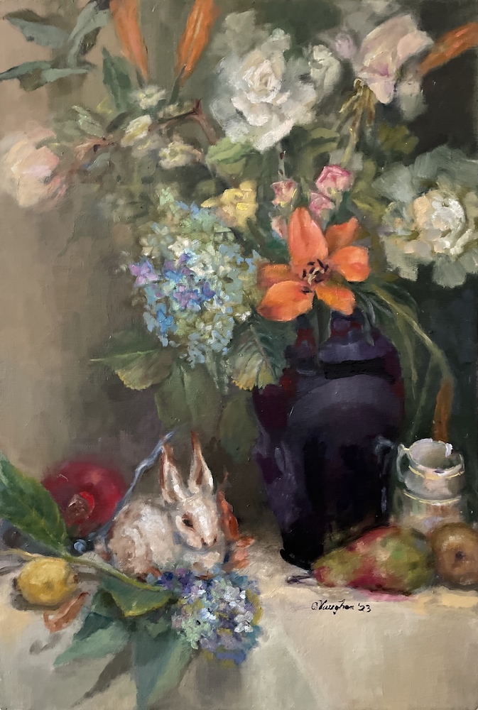 “Stillness of a Porcelain Rabbit”  17x25
