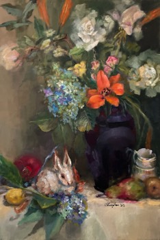 “Stillness of a Porcelain Rabbit”  17x25